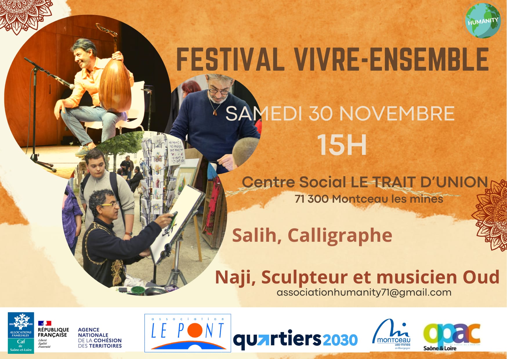 Performance Calligraphie Musique - Festival Vivre Ensemble